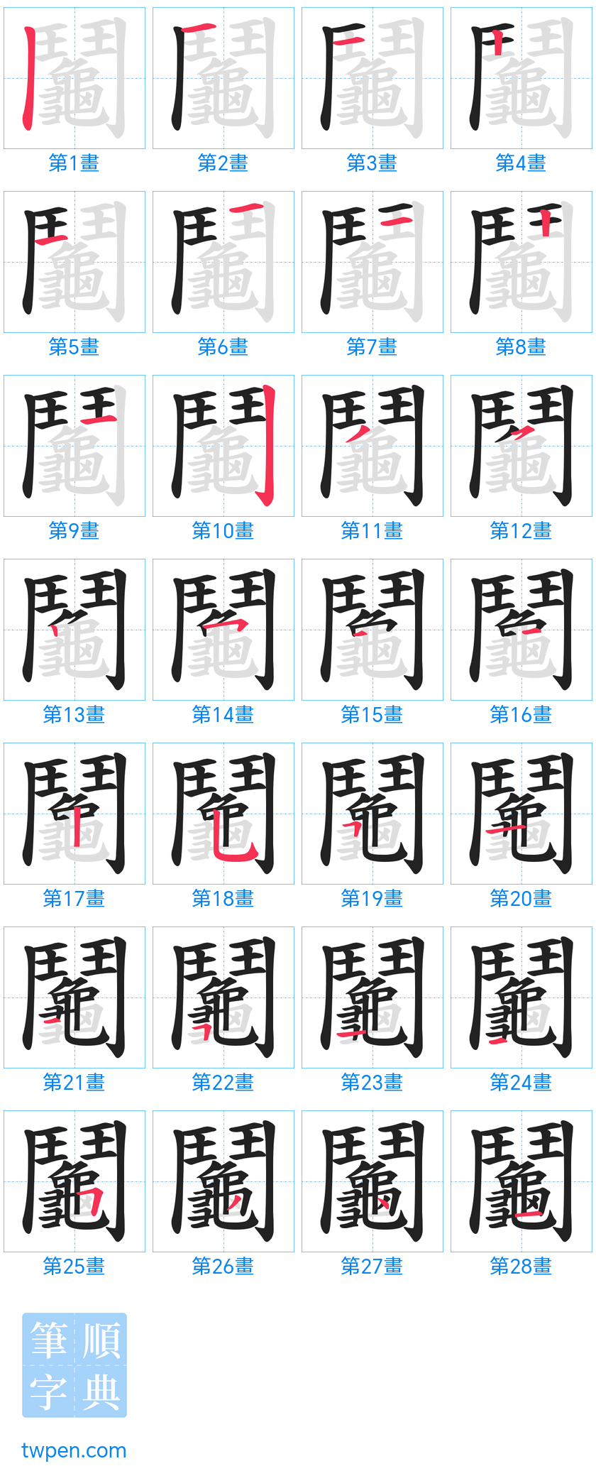 “「鬮」的筆畫”