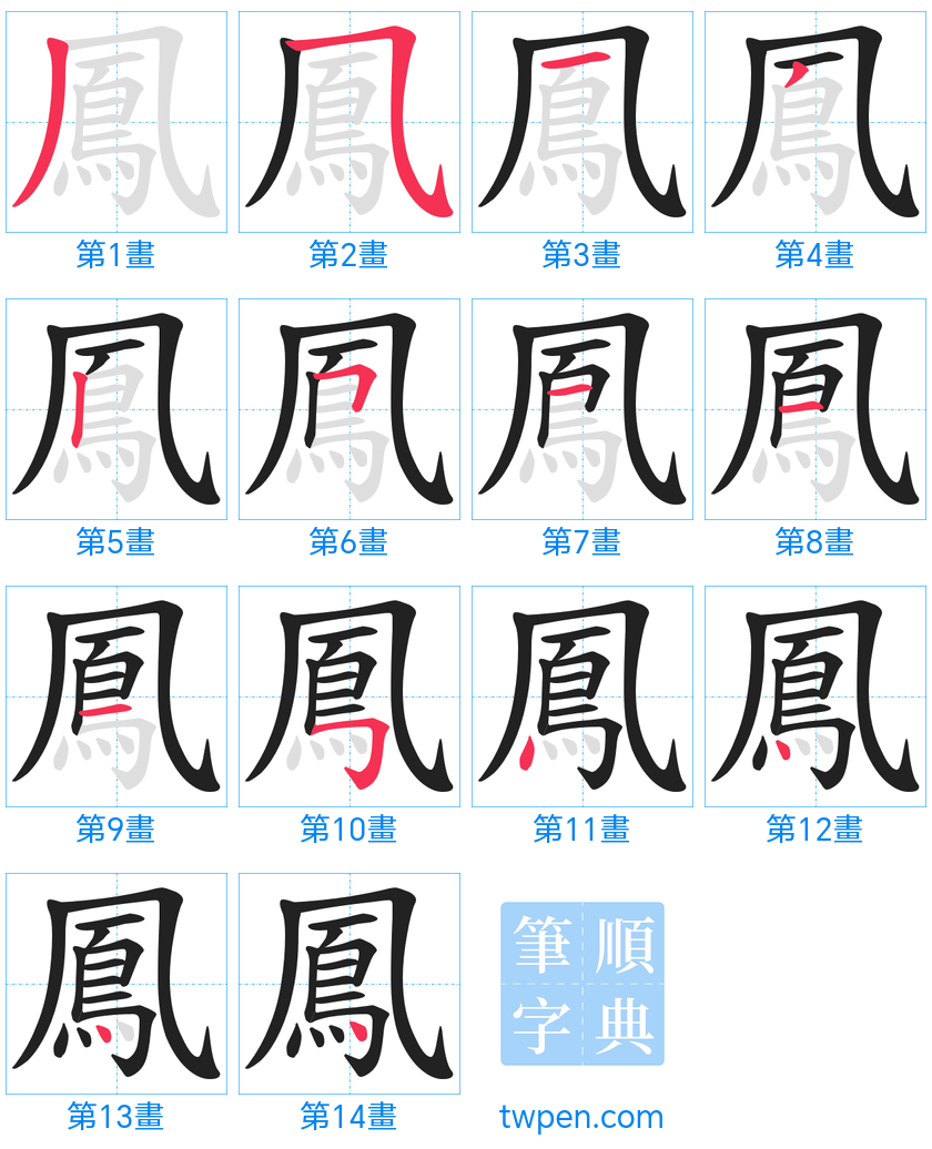 “「鳳」的筆畫”