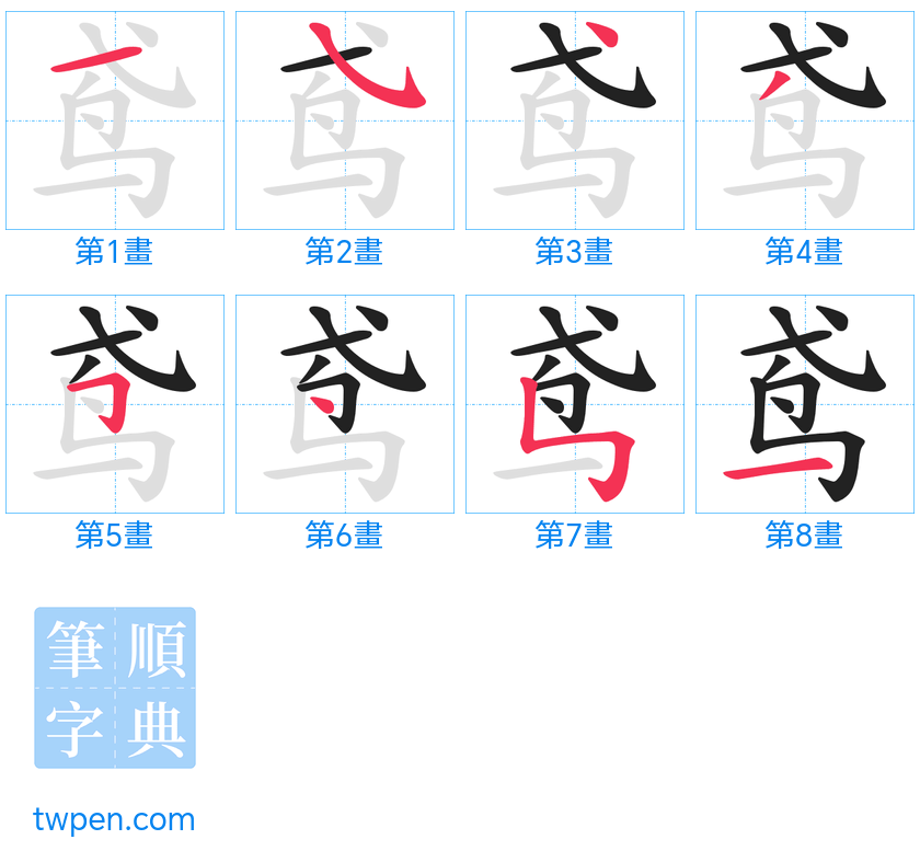 “「鸢」的筆畫”