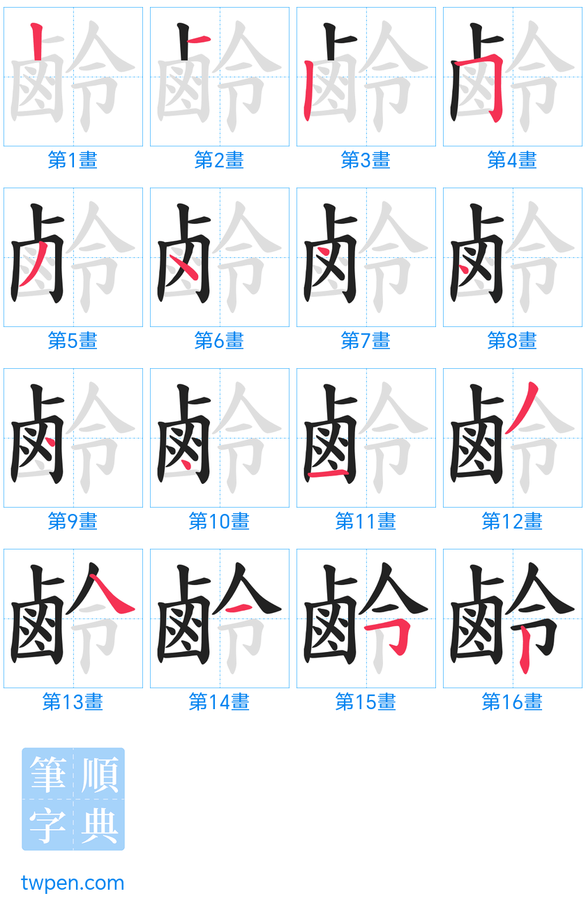 “「鹷」的筆畫”