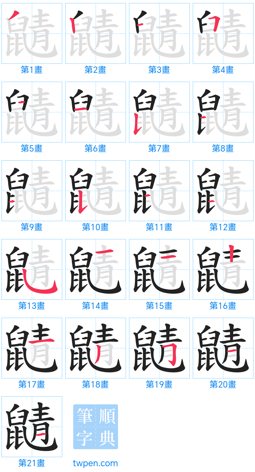 “「鼱」的筆畫”