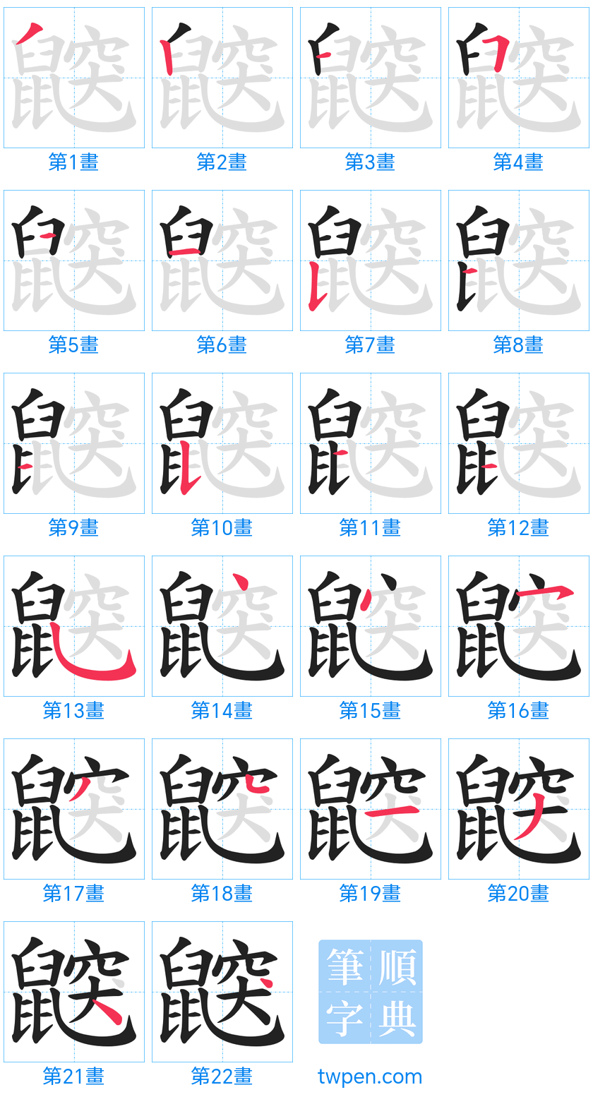 “「鼵」的筆畫”